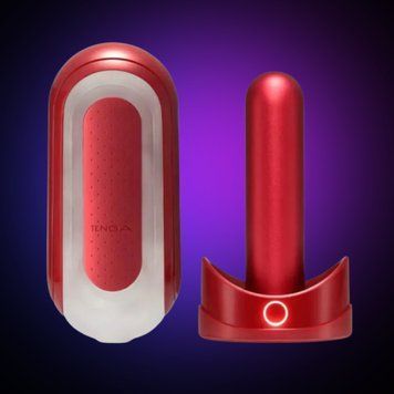 Набір мастурбатора із нагрівачем Tenga Flip Zero Red + Flip Warmer SO4720 фото