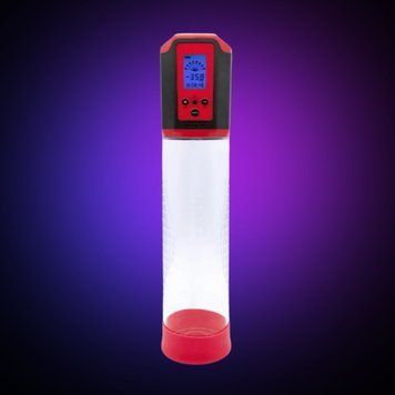 Автоматична вакуумна помпа Men Powerup Passion Pump Red, LED-табло SO6226 фото