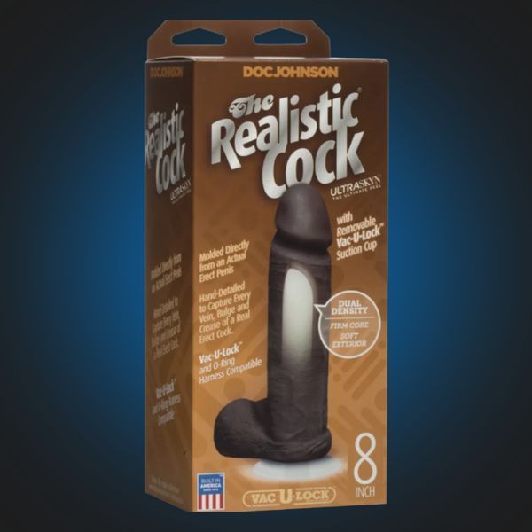 Фалоімітатор Doc Johnson The Realistic Cock 8 inch Black - ULTRASKYN SO1974 фото