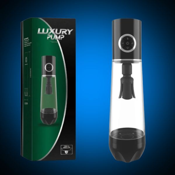Автоматична вакуумна помпа Men Powerup Luxury Pump з вібромасажем SX4045 фото