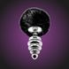 Металева анальна пробка Alive Fluffy Twist Plug Black SO6307 фото 2