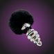 Металева анальна пробка Alive Fluffy Twist Plug Black SO6307 фото 1