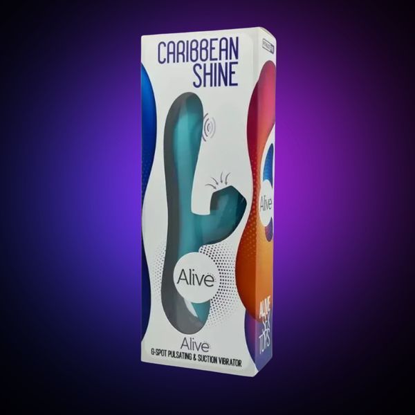 Вібратор-кролик 3 в 1 з вакуумом і пульсівною стимуляцією точки G Alive Caribbean Shine Blue SO3980 фото