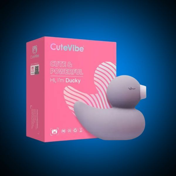 Вакуумний вібратор-качечка CuteVibe Ducky Grey SO6552 фото