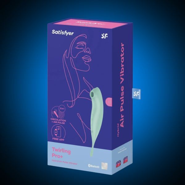 Смарт-вібратор для клітора з вакуумною стимуляцією Satisfyer Twirling Pro+ Mint SO6716 фото