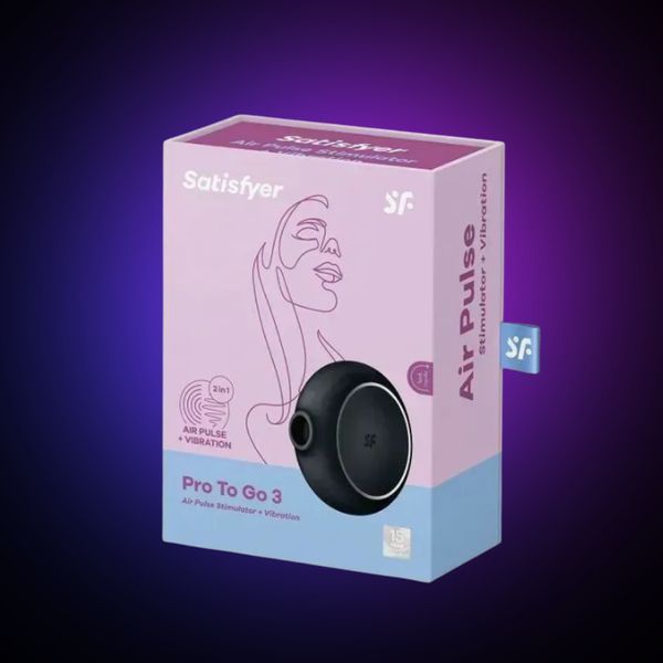 Вакуумний стимулятор із вібрацією Satisfyer Pro To Go 3 Black SO6989 фото
