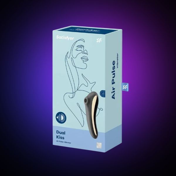 Вакуумный стимулятор с вибрацией Satisfyer Dual Kiss Black SO6114 фото